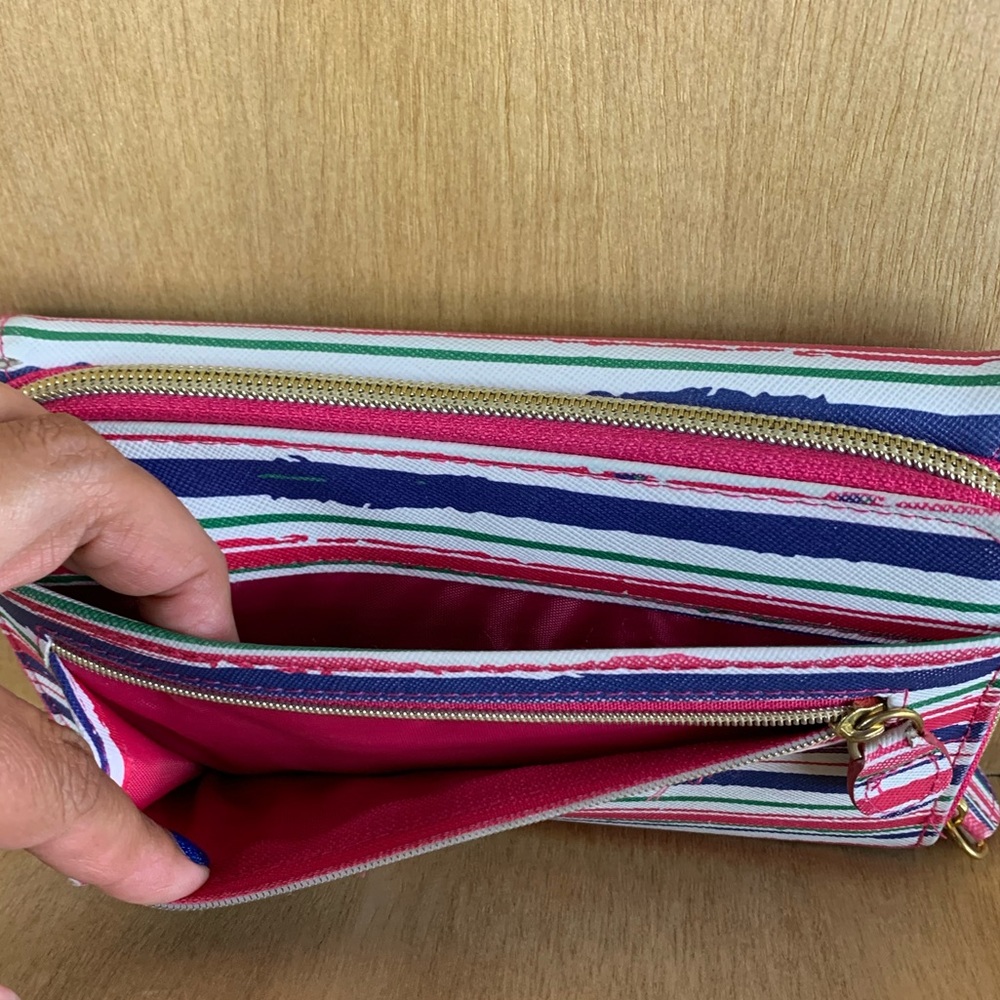 Striped Multi Section Wallet - Picture 4 of 8